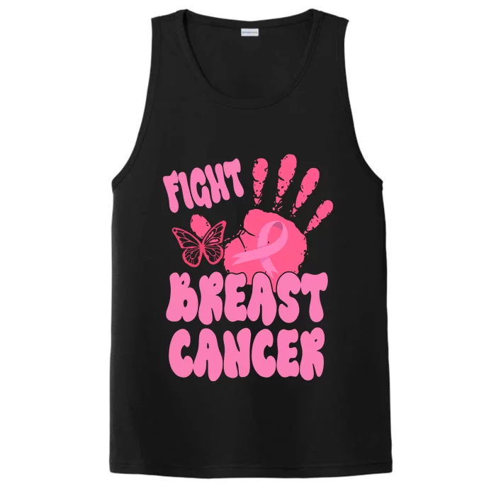 Fight Breast Cancer Handprint Ribbon Performance Tank