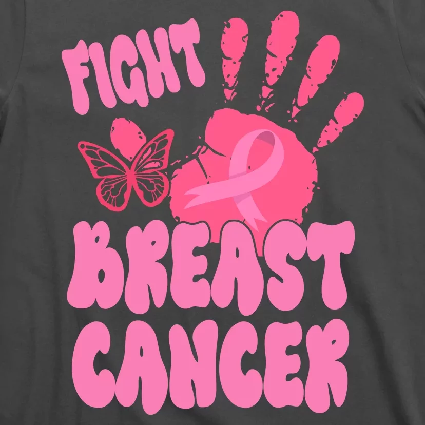 Fight Breast Cancer Handprint Ribbon T-Shirt