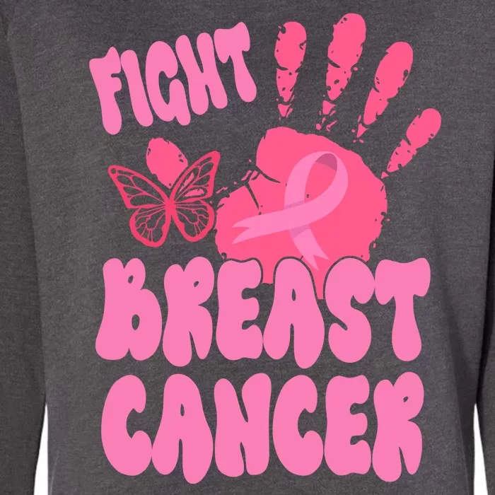 Fight Breast Cancer Handprint Ribbon Womens California Wash Sweatshirt