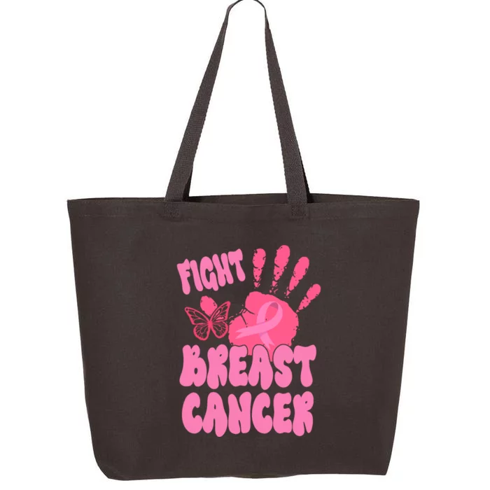 Fight Breast Cancer Handprint Ribbon 25L Jumbo Tote