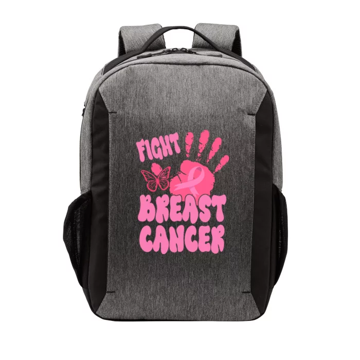 Fight Breast Cancer Handprint Ribbon Vector Backpack