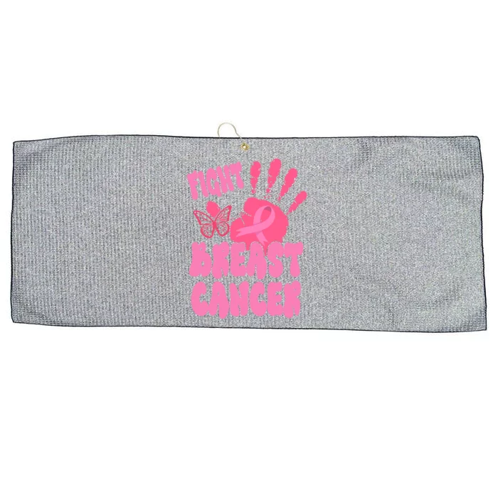 Fight Breast Cancer Handprint Ribbon Large Microfiber Waffle Golf Towel