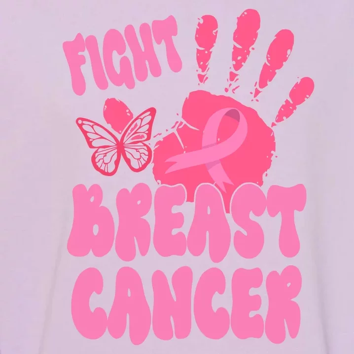 Fight Breast Cancer Handprint Ribbon Garment-Dyed Sweatshirt