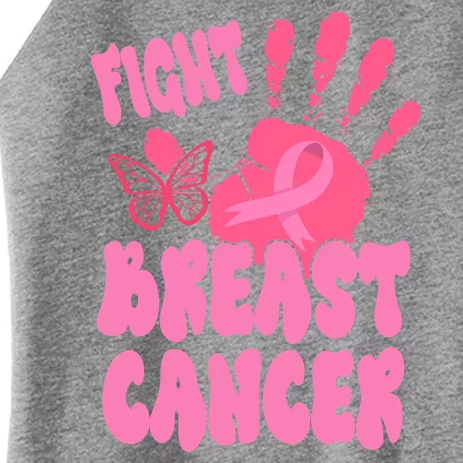 Fight Breast Cancer Handprint Ribbon Women’s Perfect Tri Rocker Tank