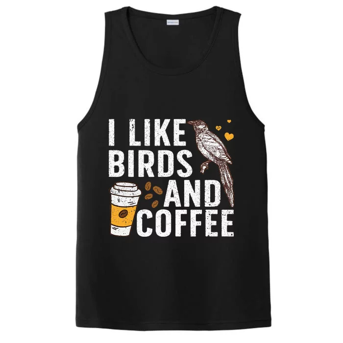 Funny Birds Coffee Design For Men Women Bird Lover Coffee Performance Tank