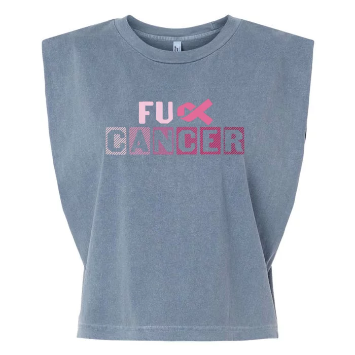 Fuck Breast Cancer Awareness Cancer Survivor Garment-Dyed Women's Muscle Tee