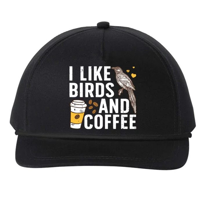 Funny Birds Coffee Design For Men Women Bird Lover Coffee Snapback Five-Panel Rope Hat