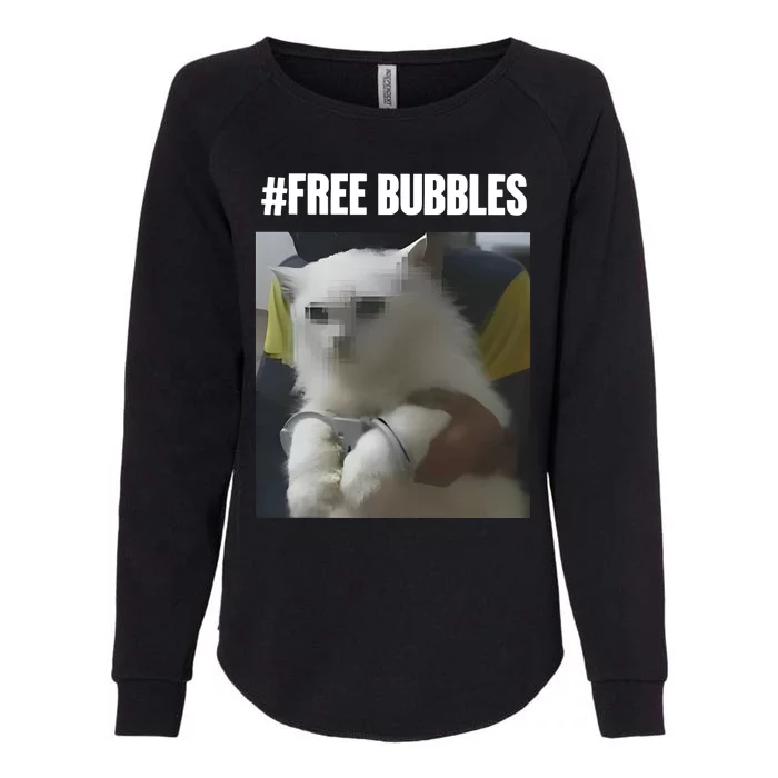 Free Bubbles Cat Womens California Wash Sweatshirt