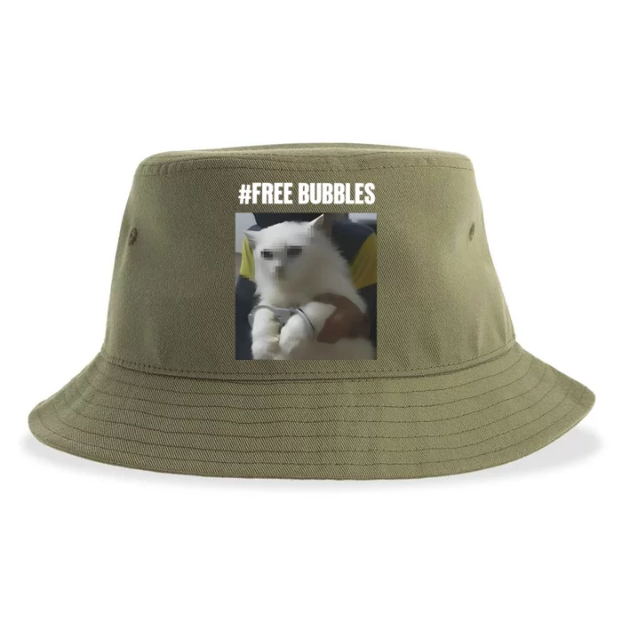 Free Bubbles Cat Sustainable Bucket Hat