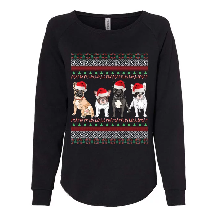 French Bulldog Christmas Ugly Frenchie Mom Xmas Gift Womens California Wash Sweatshirt