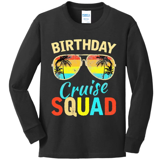 funny Birthday Cruise Squad Cruising Vacation Kids Long Sleeve Shirt