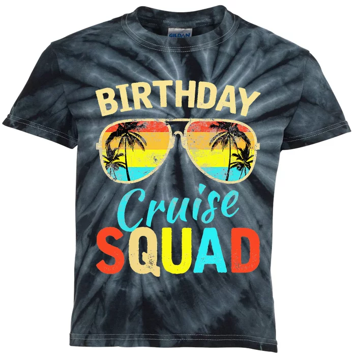 funny Birthday Cruise Squad Cruising Vacation Kids Tie-Dye T-Shirt