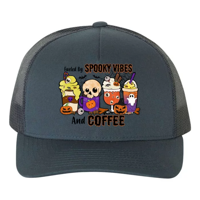 Fueled By Coffee & Spooky Vibes Coffee Lover Halloween Gift Yupoong Adult 5-Panel Trucker Hat