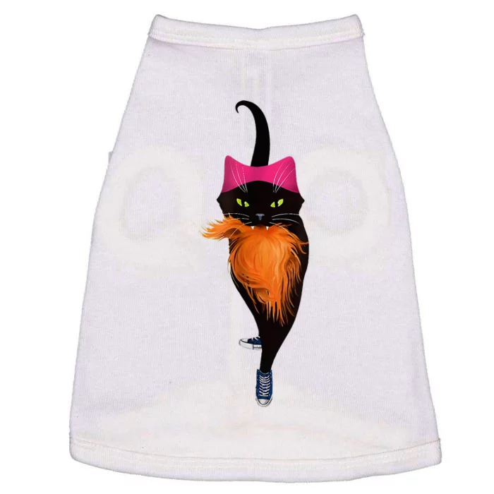 Funny Black Cat Lady With Chucks Trump Hair Vote Kamala 2024 Doggie Tank