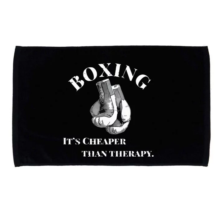 Funny Boxing Cheaper Than Therapy Microfiber Hand Towel