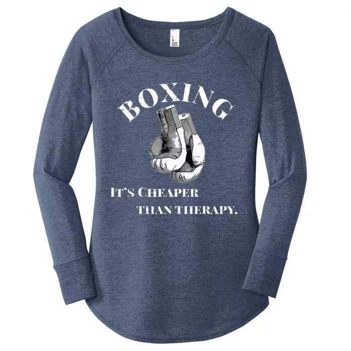 Funny Boxing Cheaper Than Therapy Women's Perfect Tri Tunic Long Sleeve Shirt