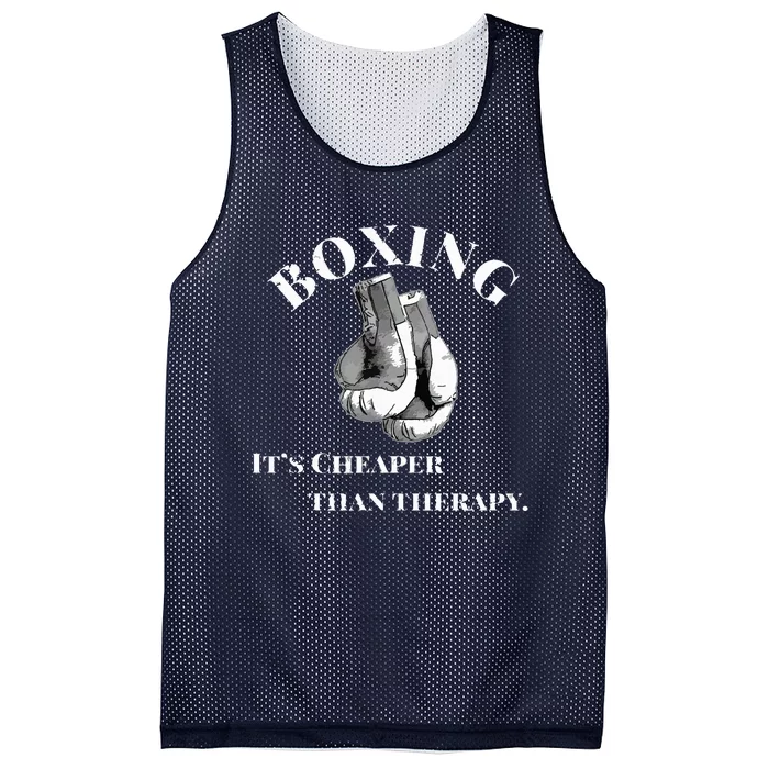 Funny Boxing Cheaper Than Therapy Mesh Reversible Basketball Jersey Tank