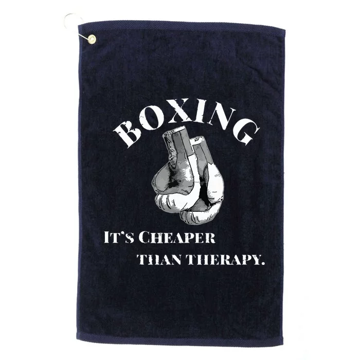 Funny Boxing Cheaper Than Therapy Platinum Collection Golf Towel