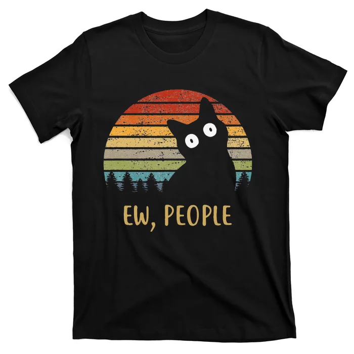 Funny Black Cat Shirt Ew, People Cat T-Shirt