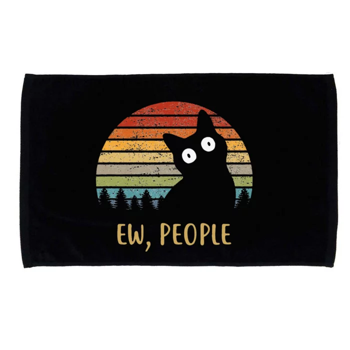 Funny Black Cat Shirt Ew, People Cat Microfiber Hand Towel