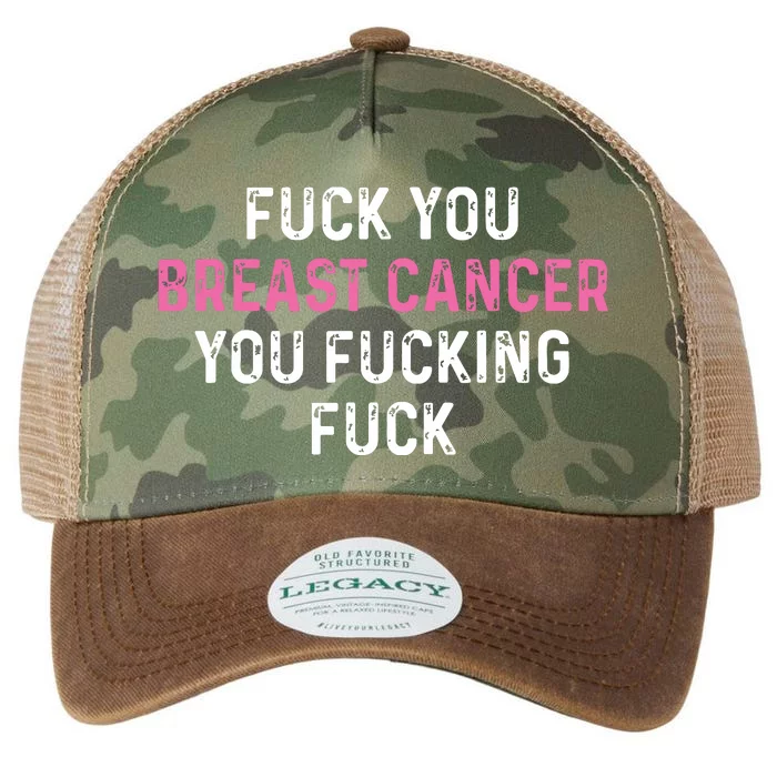 Fuck Breast Cancer Funny Breast Cancer Awareness Legacy Tie Dye Trucker Hat