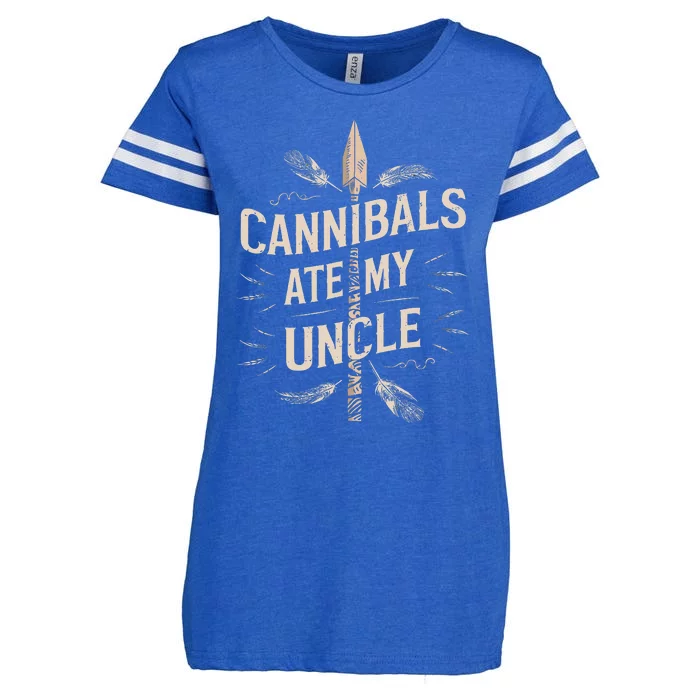 Funny Biden Cannibals Ate My Uncle Enza Ladies Jersey Football T-Shirt