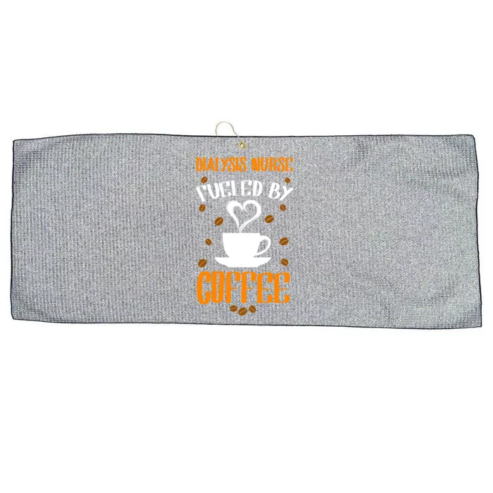 Fueled By Coffee Dialysis Nurse Gift Large Microfiber Waffle Golf Towel