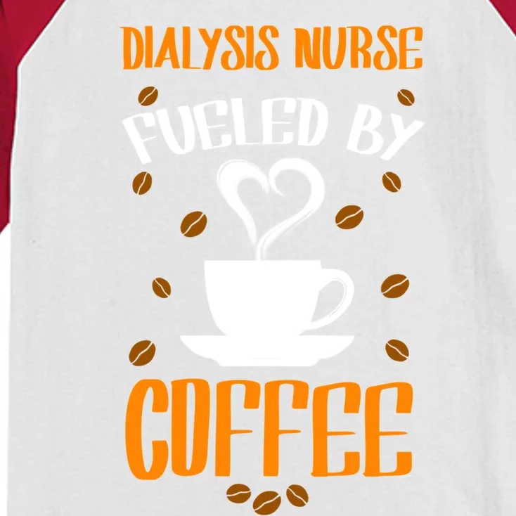 Fueled By Coffee Dialysis Nurse Gift Kids Colorblock Raglan Jersey