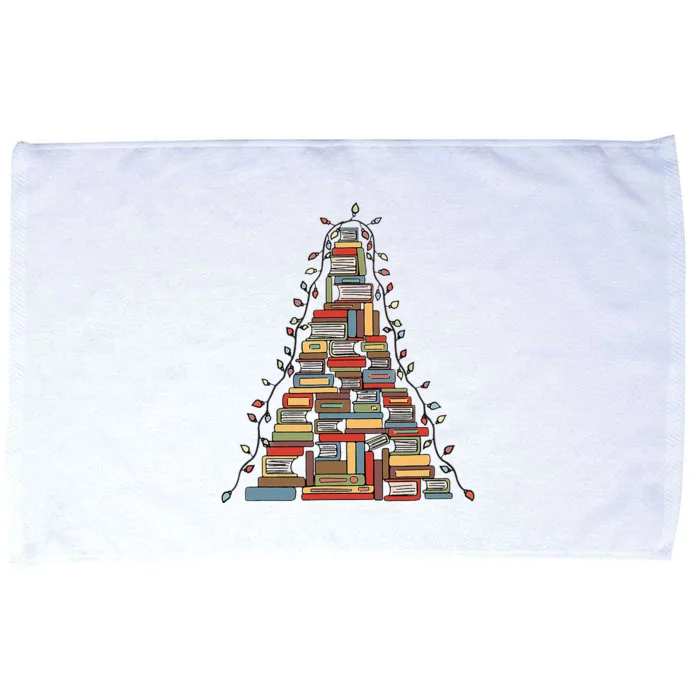 Festive Bookworm Christmas Tree Decoration for Library Lovers Microfiber Hand Towel