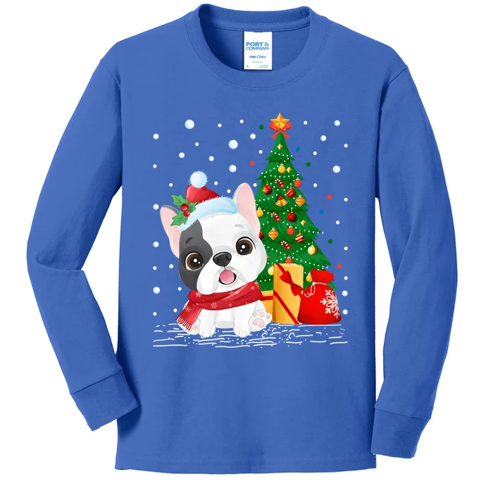 French Bulldog Christmas Tree Gift French Bulldog Christmas Gift Kids Long Sleeve Shirt