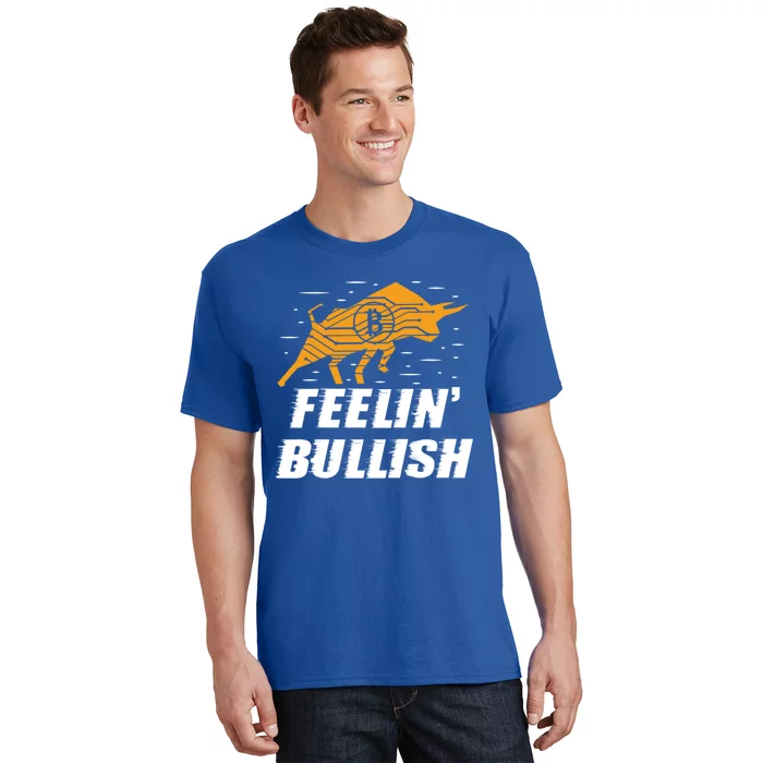 Feelin Bullish Cryptocurrency Blockchain Trader Crypto Gift T-Shirt