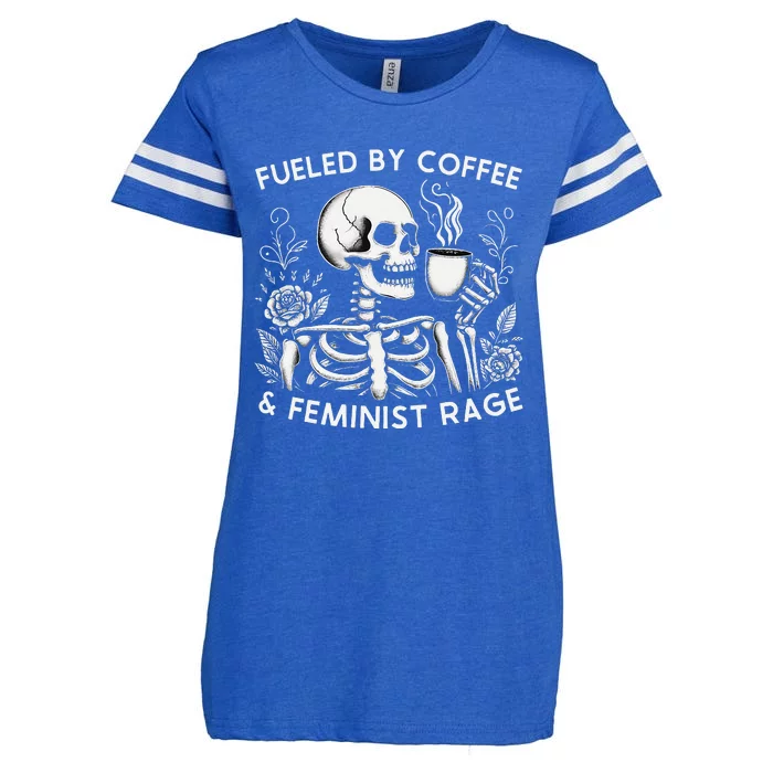 Fueled By Coffee & Feminist Rage Feminism Coffee Lovers Enza Ladies Jersey Football T-Shirt