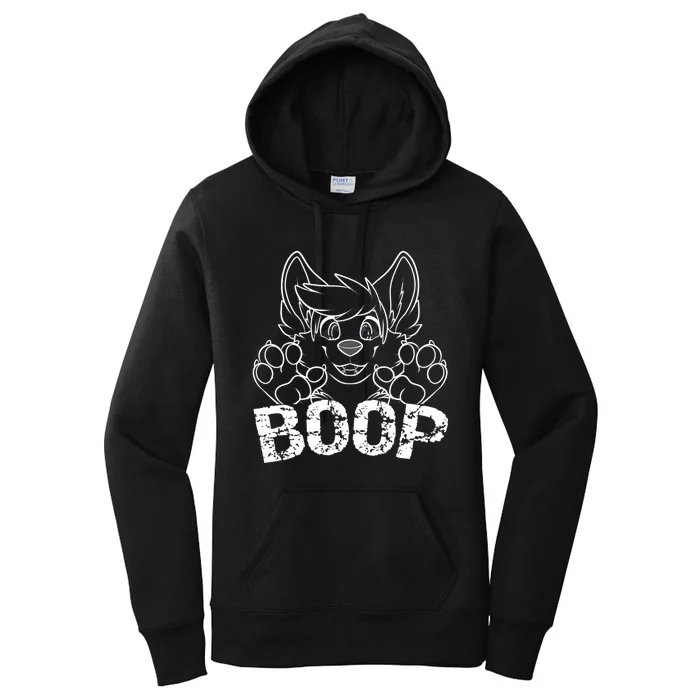 Fursuit BOOP Cute Puppy Dog Furry Fandom Saying Women's Pullover Hoodie