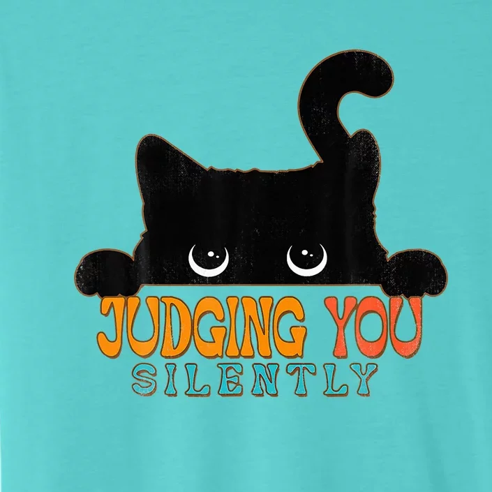 Funny Black Cat Judging You Silently Sarcastic Cat ChromaSoft Performance T-Shirt