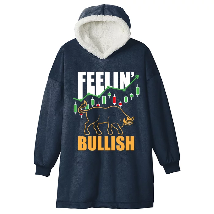 Feelin Bullish Cryptocurrency Blockchain Trader Crypto Gift Hooded Wearable Blanket