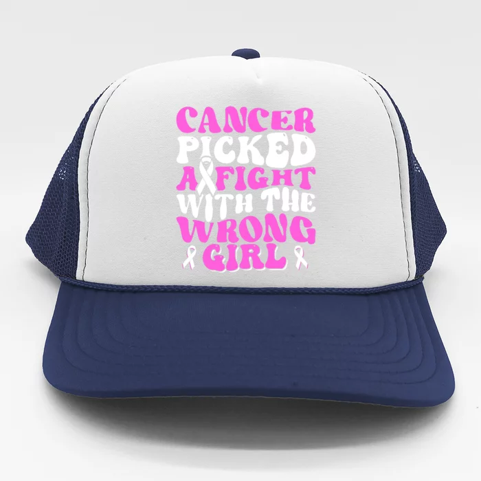 Funny Breast Cancer Pink Ribbon Awareness Design Trucker Hat