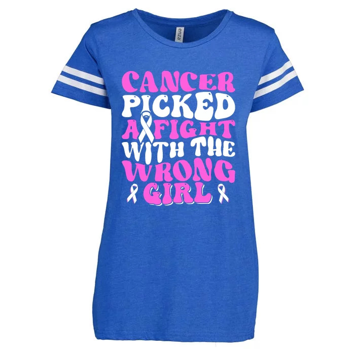 Funny Breast Cancer Pink Ribbon Awareness Design Enza Ladies Jersey Football T-Shirt