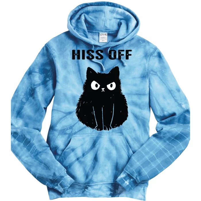 Funny Black Cat Hiss Off Meow Cat Tie Dye Hoodie