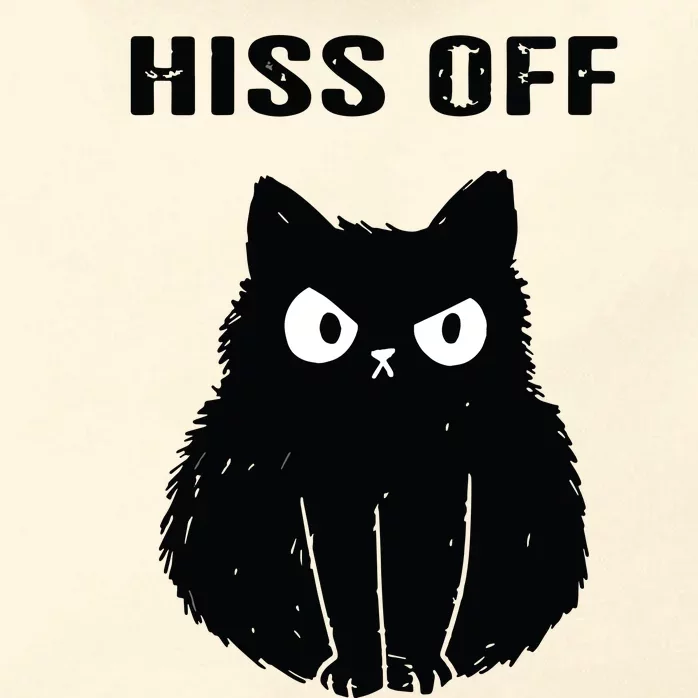 Funny Black Cat Hiss Off Meow Cat Zip Tote Bag