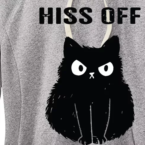 Funny Black Cat Hiss Off Meow Cat Women's Fleece Hoodie