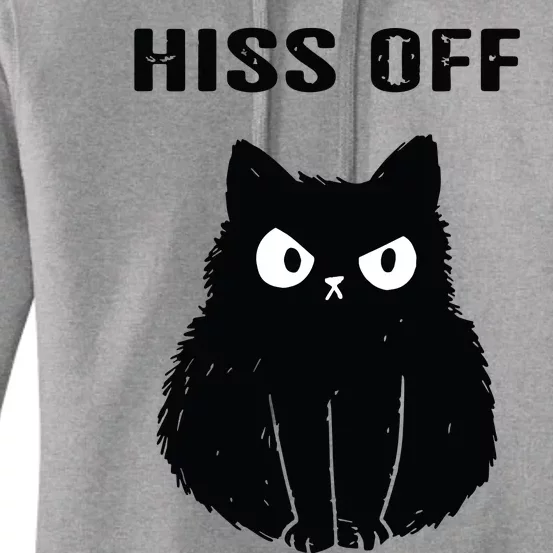 Funny Black Cat Hiss Off Meow Cat Women's Pullover Hoodie