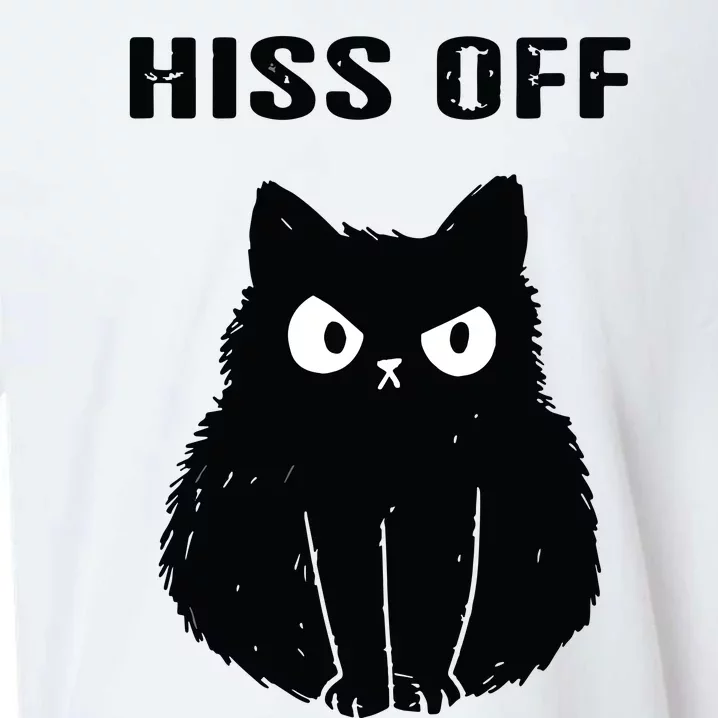 Funny Black Cat Hiss Off Meow Cat Sueded Cloud Jersey T-Shirt