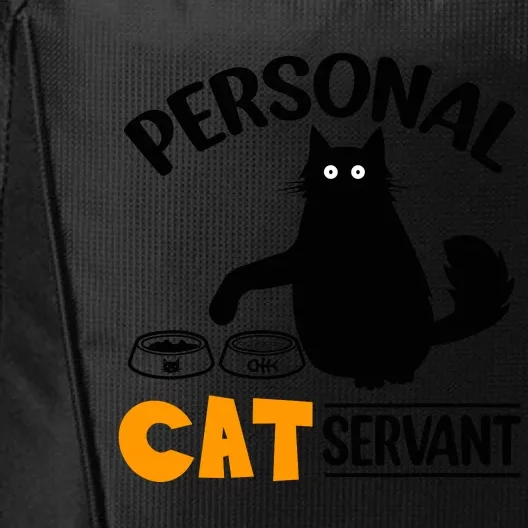 Funny Black Cat Personal Cat Servant City Backpack