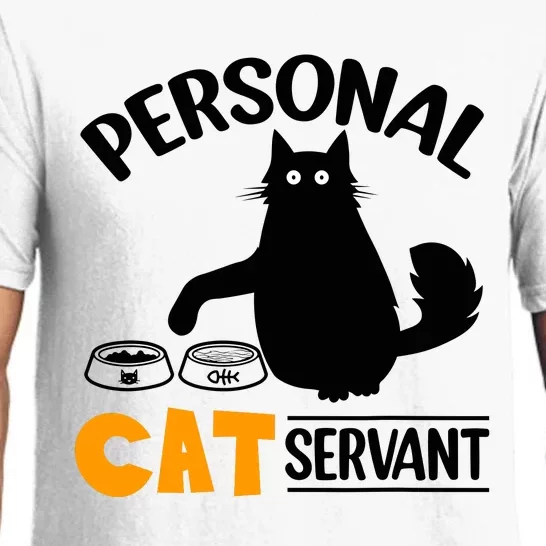 Funny Black Cat Personal Cat Servant Pajama Set