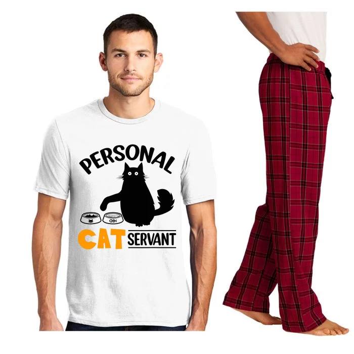 Funny Black Cat Personal Cat Servant Pajama Set