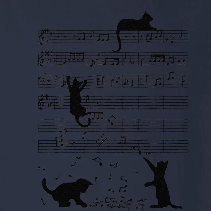 Funny Black Cat Climbing Playing Sheet Music Note Lover Cat Toddler Long Sleeve Shirt