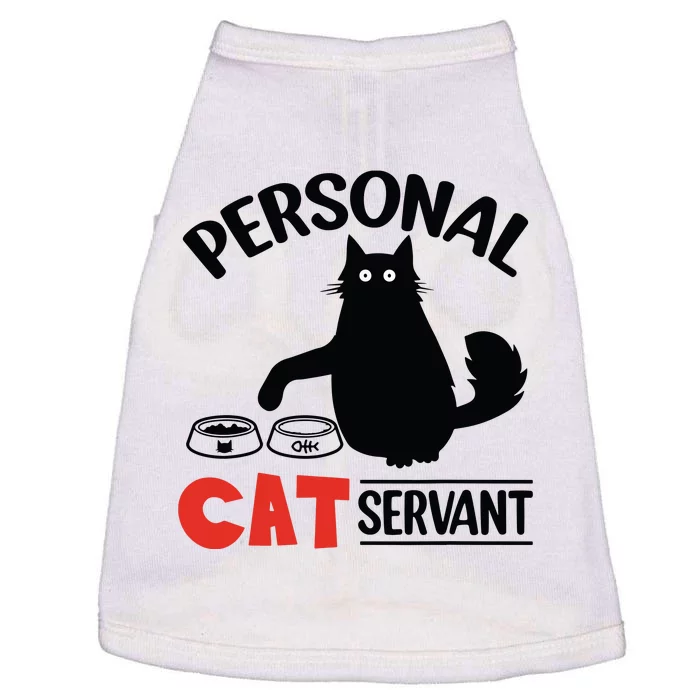 Funny Black Cat Personal Cat Servant Doggie Tank