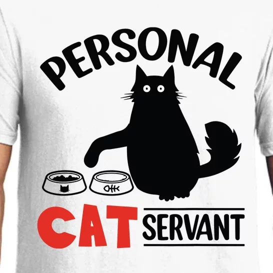 Funny Black Cat Personal Cat Servant Pajama Set