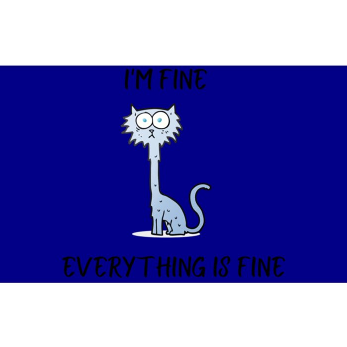 Funny Blue Cat Gift I'am Fine Everything Is Fine Gift Bumper Sticker