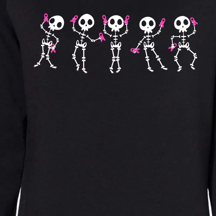 Funny Breast Cancer Awareness Dancing Halloween Skeletons Womens California Wash Sweatshirt